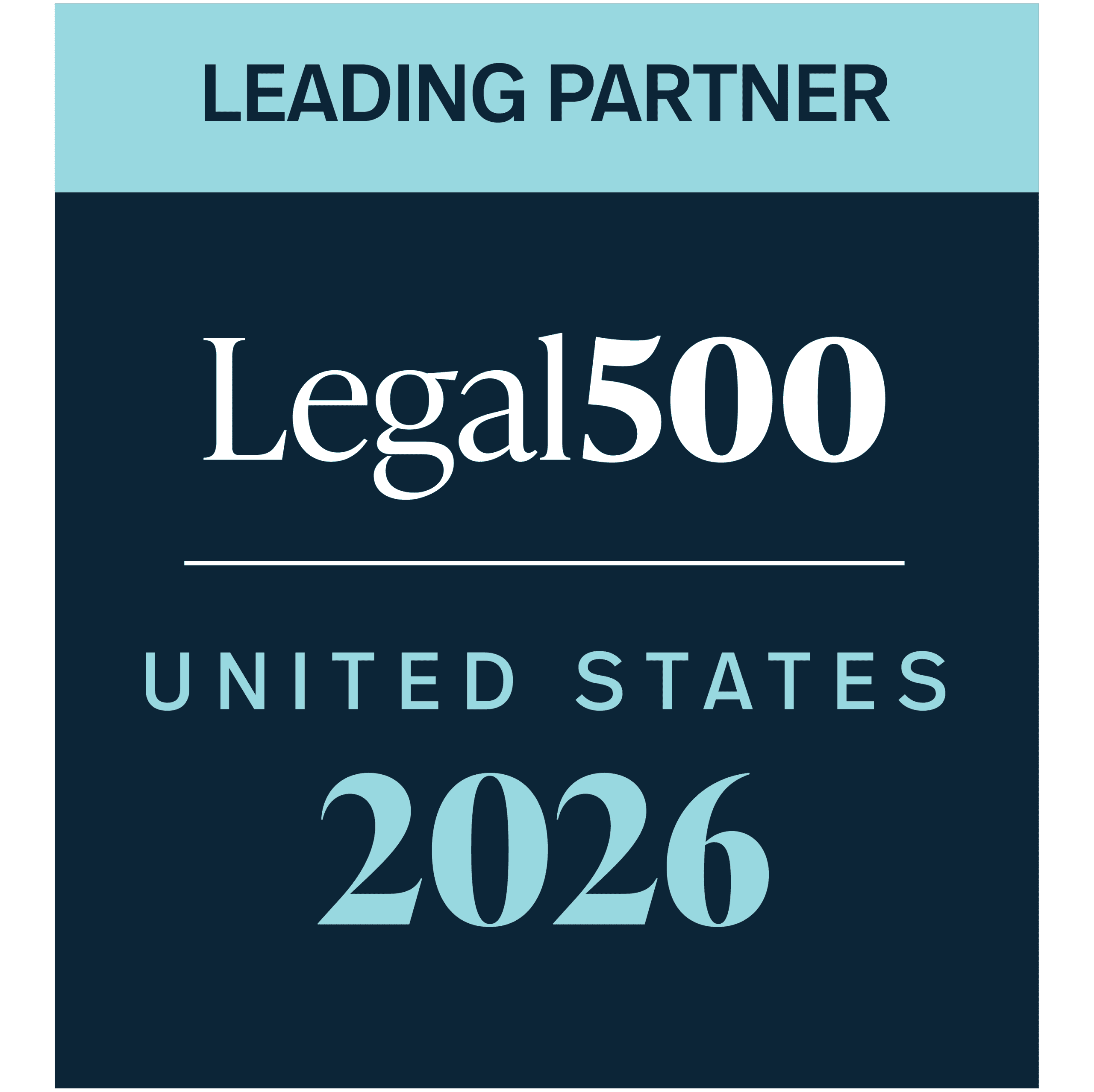 Recognized by Legal500, Leading Partner